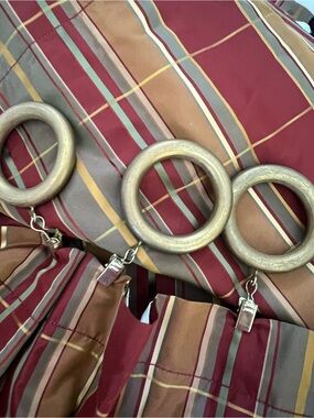 Custom Made 🪟Striped Panels with Black Tassel Trim
